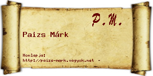 Paizs Márk névjegykártya