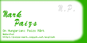 mark paizs business card